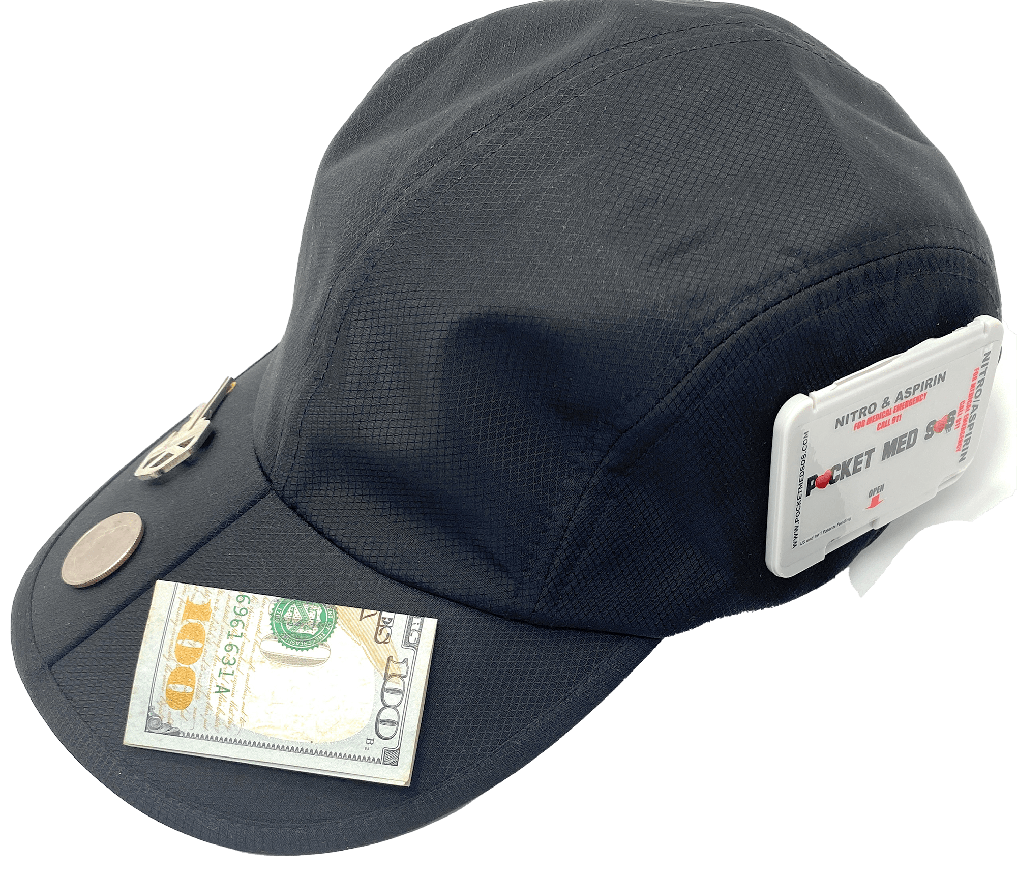 Cap with hidden pockets
