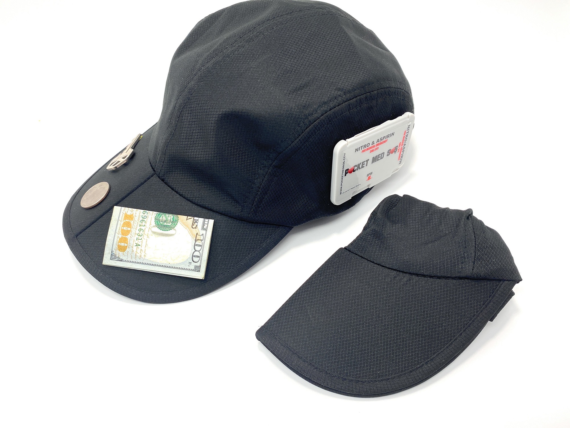 Cap with hidden pockets