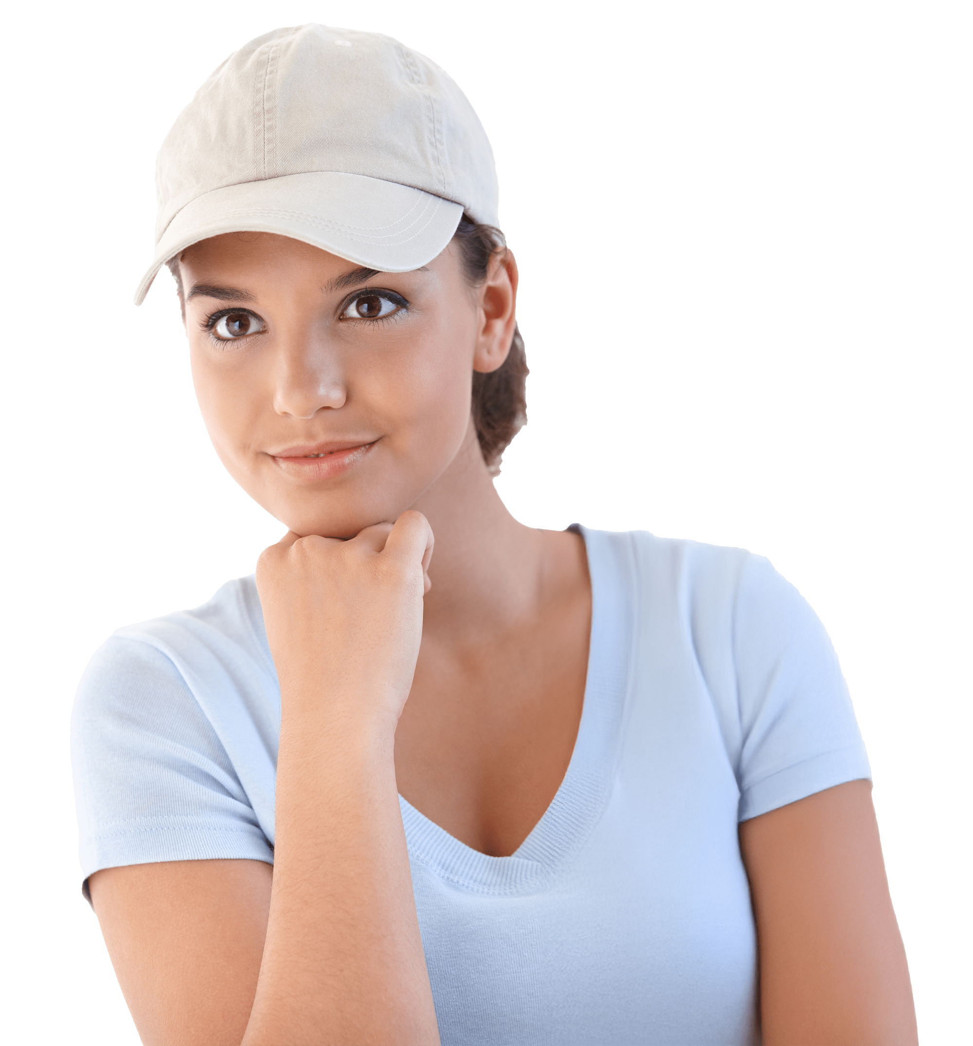 Woman wearing a cap